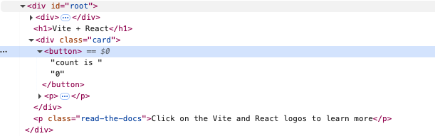 Inspect the Root Div